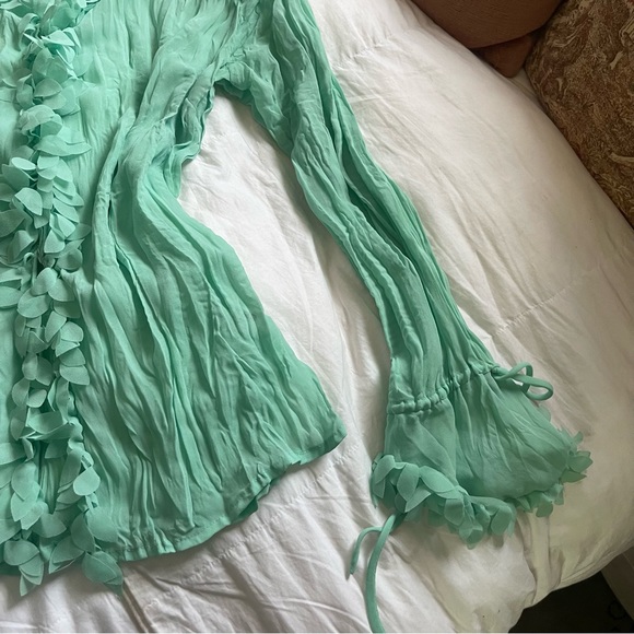 Y2K green ruffle blouse - Picture 4 of 5